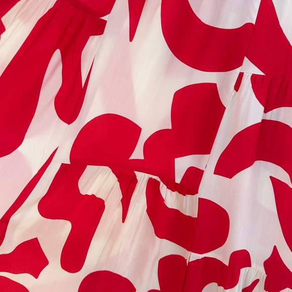 Abel The Label Anthropologie Red & White Smock Dress - Picture 2 of 2